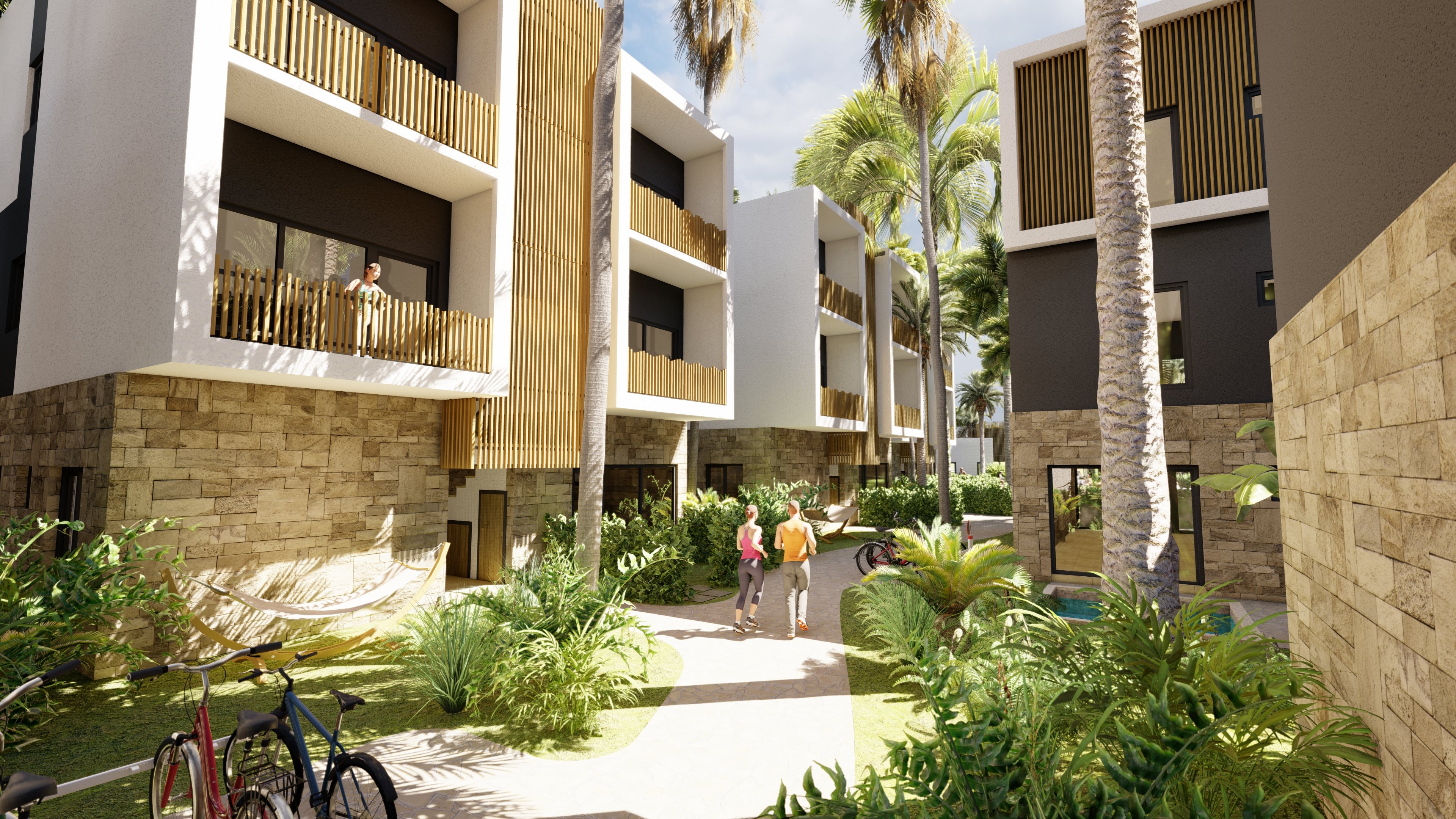 Tropical garden pathway near Upepo Apartments